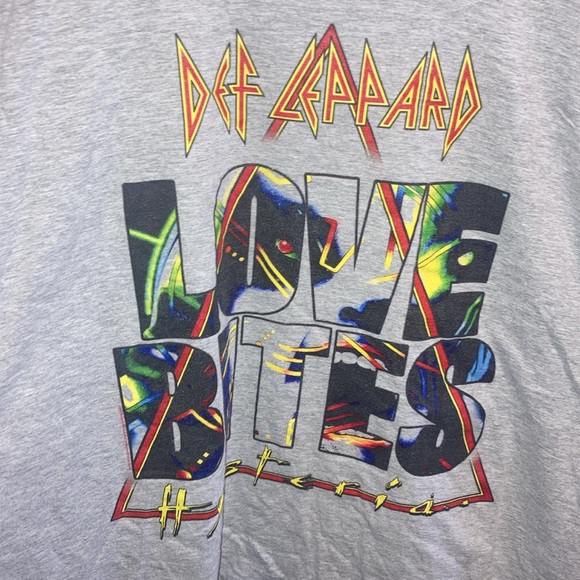 Def leppard loves bites graphic tee gray size XL - Picture 2 of 3
